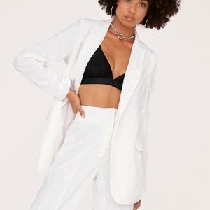 Nasty Gal Crush Velvet Longline Blazer